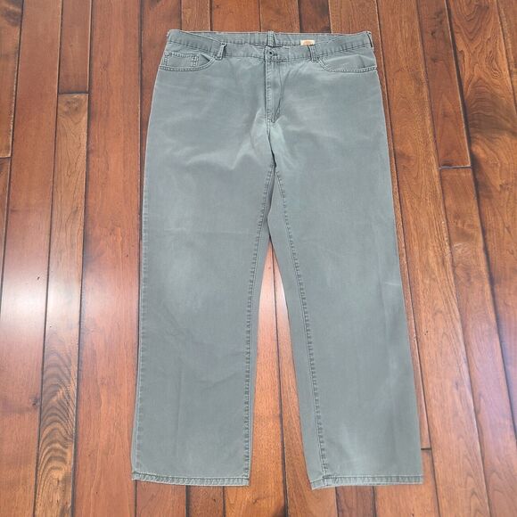 Timberland Relaxed Straight Fit Pants Jeans Men’s 40x32 Army Green Denim - Picture 1 of 13